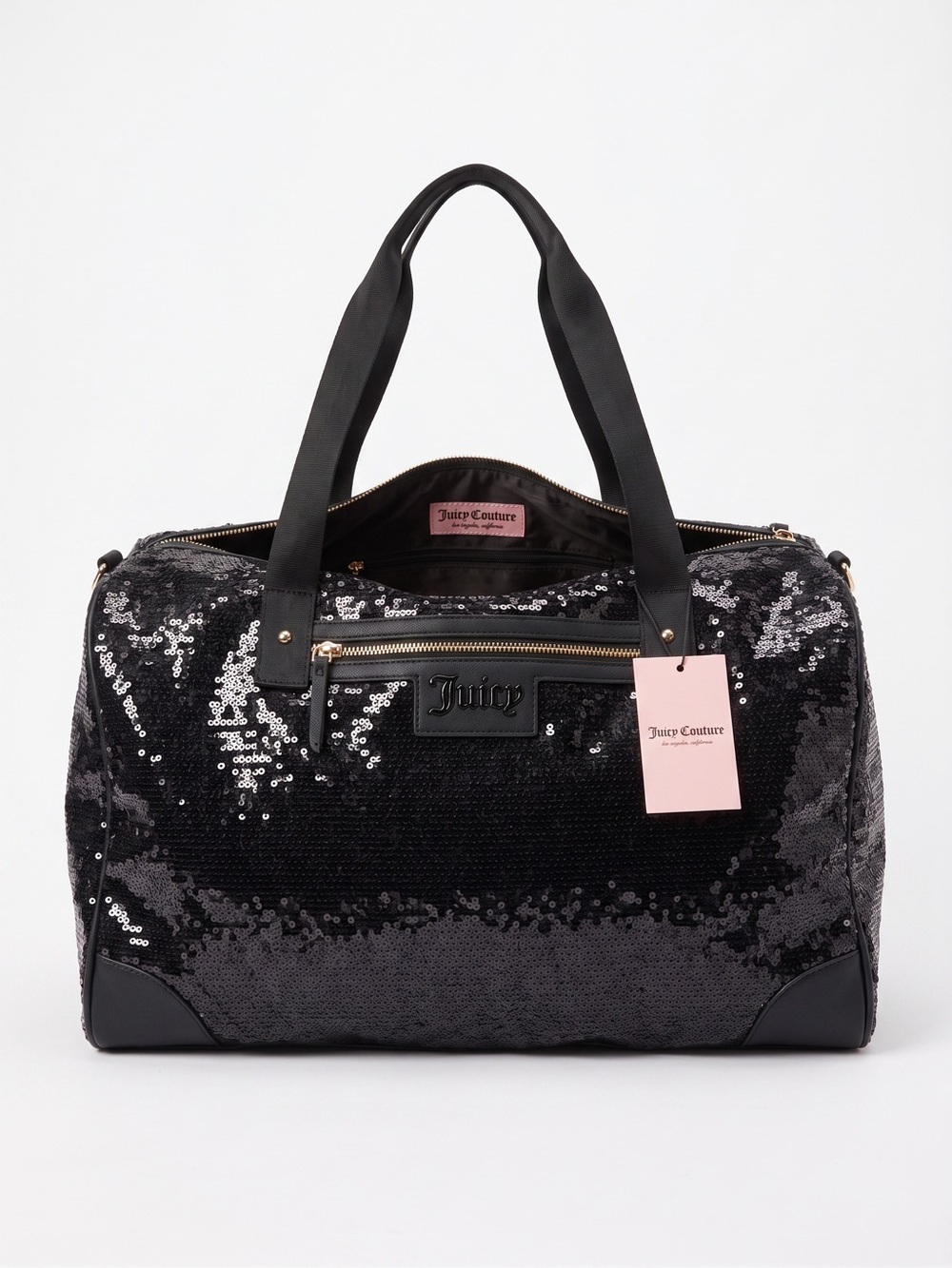 Juicy Couture Black Sequin Travel Duffle Bag